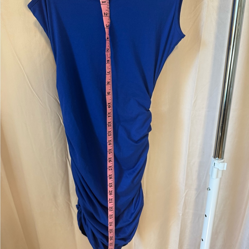 Elegant Royal Blue Ruched Women’s Dress